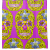 Blume Schädel 3 Duschvorhang (Vorderseite)