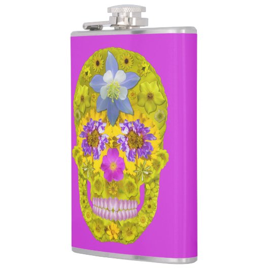 Blume Schädel 3 Flachmann (Links)