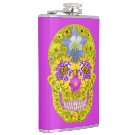 Blume Schädel 3 Flachmann (Rechts)