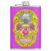 Blume Schädel 3 Flachmann (Vorderseite)