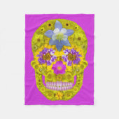 Blume Schädel 3 Fleecedecke (Vorderseite)