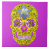 Blume Schädel 3 Fliese (Vorderseite)
