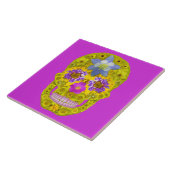 Blume Schädel 3 Fliese (Seite)