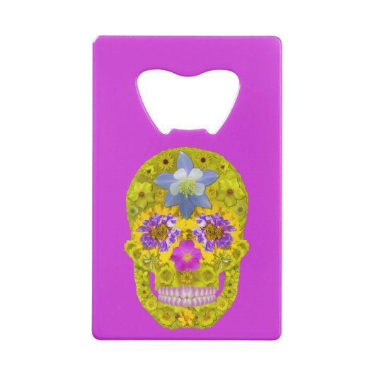 Blume Schädel 3 Geldbeutel Flaschenöffner (Rückseite)