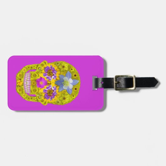 Blume Schädel 3 Gepäckanhänger (Vorderseite horizontal)