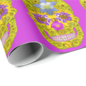 Blume Schädel 3 Geschenkpapier (Rolleneckpunkt)