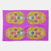 Blume Schädel 3 Geschirrtuch (Horizontal)