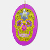 Blume Schädel 3 Keramikornament (Links)