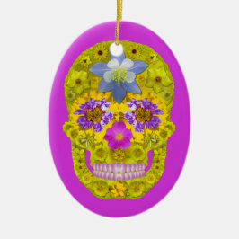 Blume Schädel 3 Keramikornament