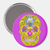 Blume Schädel 3 Magnet (Vorderseite/Rückseite)