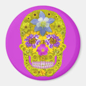 Blume Schädel 3 Magnet (Vorne)