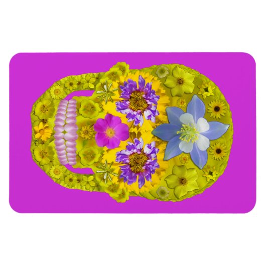 Blume Schädel 3 Magnet (Horizontal)