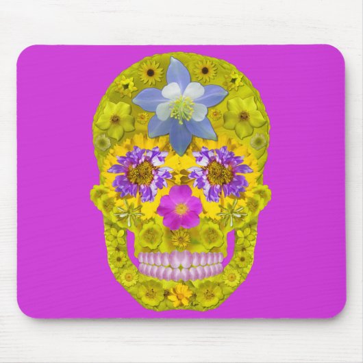 Blume Schädel 3 Mousepad (Vorne)