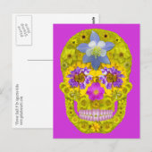 Blume Schädel 3 Postkarte (Vorne/Hinten)