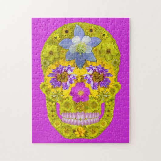 Blume Schädel 3 Puzzle (Vertikal)