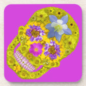 Blume Schädel 3 Untersetzer (Vorderseite)