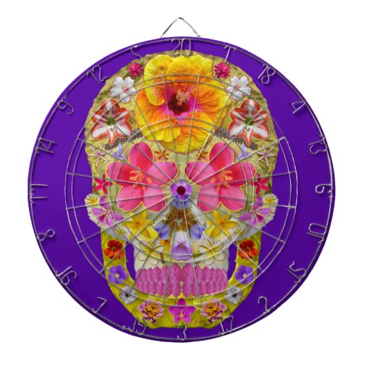 Blume Schädel 4 - tropisch Dartscheibe (vorne)