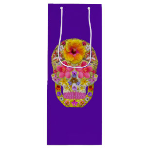 Blume Schädel 4 - tropisch Geschenktüte Für Weinflaschen