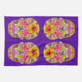 Blume Schädel 4-Tropisch Geschirrtuch (Horizontal)