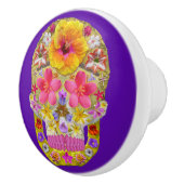 Blume Schädel 4 - tropisch Keramikknauf (Rechts)