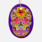 Blume Schädel 4 - tropisch Keramikornament (Hinten)