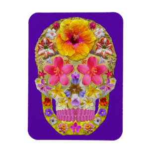 Blume Schädel 4 - tropisch Magnet