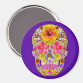 Blume Schädel 4 - tropisch Magnet (Vorderseite/Rückseite)