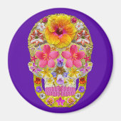 Blume Schädel 4 - tropisch Magnet (Vorne)