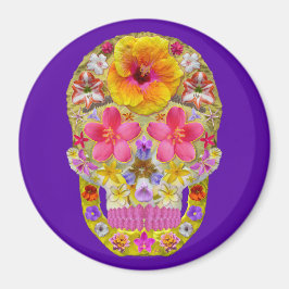 Blume Schädel 4 - tropisch Magnet