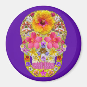 Blume Schädel 4 - tropisch Magnet