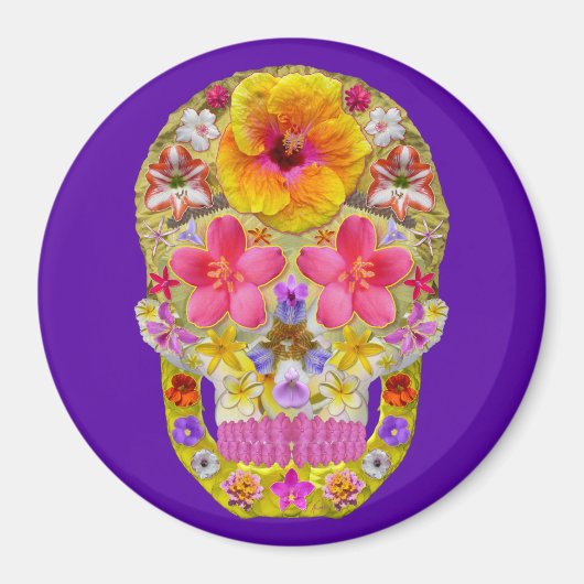 Blume Schädel 4 - tropisch Magnet (Vorne)