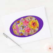 Blume Schädel 4 - tropisch Ovaler Aufkleber (Umschlag)