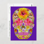 Blume Schädel 4 - tropisch Postkarte (Vorne/Hinten)