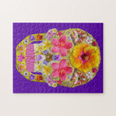 Blume Schädel 4 - tropisch Puzzle (Horizontal)