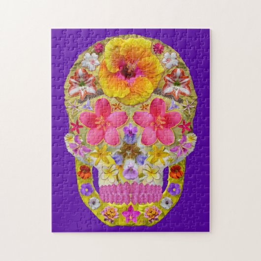 Blume Schädel 4 - tropisch Puzzle (Vertikal)