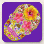 Blume Schädel 4 - tropisch Untersetzer (Vorderseite)