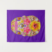 Blume Schädel 4 - tropisch Wandteppich (Vorderseite (Horizontal))