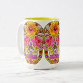 Blume Schädel 4 - tropisch Zweifarbige Tasse (Vorderseite Links)