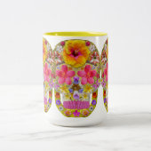 Blume Schädel 4 - tropisch Zweifarbige Tasse (Mittel)