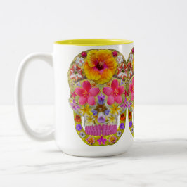 Blume Schädel 4 - tropisch Zweifarbige Tasse