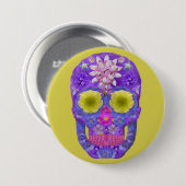 Blume Schädel 5 Button (Vorne & Hinten)