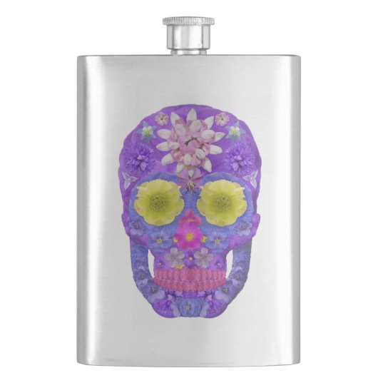 Blume Schädel 5 Flachmann (Vorderseite)