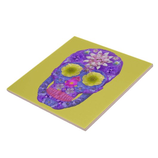 Blume Schädel 5 Fliese (Seite)