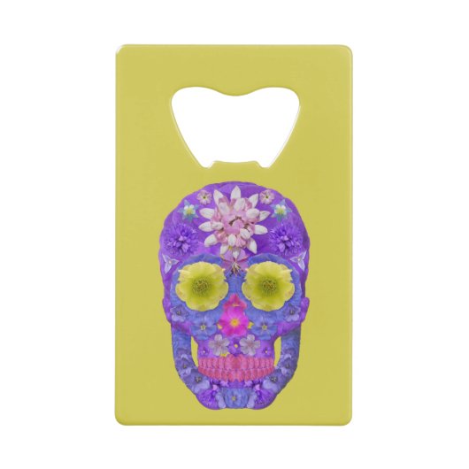 Blume Schädel 5 Geldbeutel Flaschenöffner (Vorderseite)