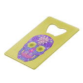 Blume Schädel 5 Geldbeutel Flaschenöffner (Vorderseite Schrägansicht)