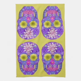 Blume Schädel 5 Geschirrtuch