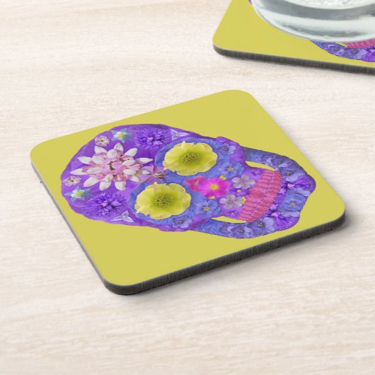 Blume Schädel 5 Getränkeuntersetzer (Linke Seite)