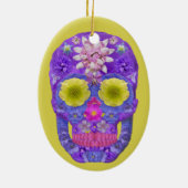 Blume Schädel 5 Keramik Ornament (Hinten)