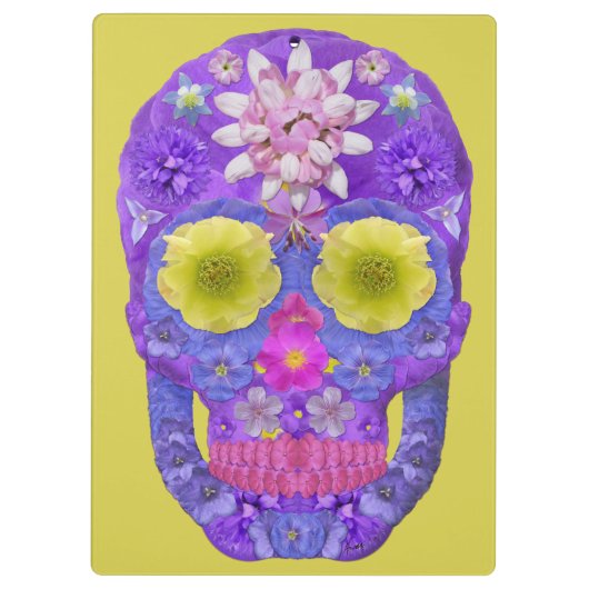 Blume Schädel 5 Klemmbrett (Rückseite)