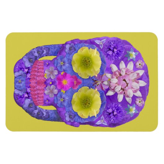 Blume Schädel 5 Magnet (Horizontal)